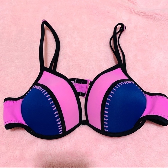 VICTORIA’S SECRET color block bikini top padded women’s size 34A - Picture 1 of 5
